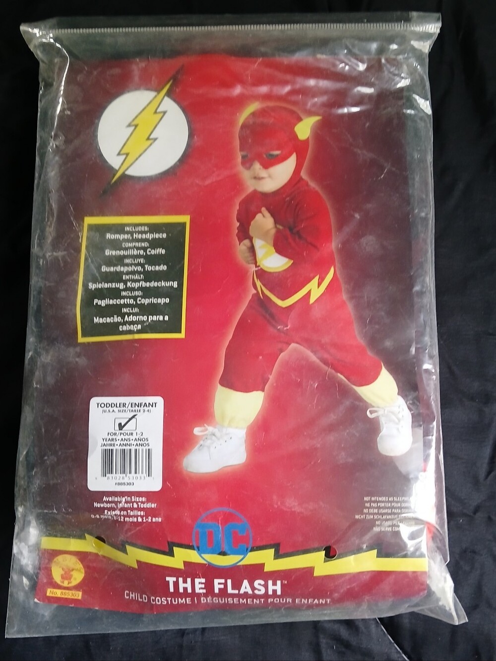 DC The Flash Toddler Costume Red with Yellow Accents (2-4)